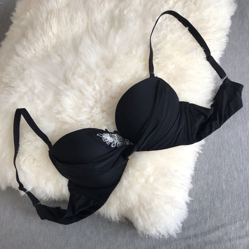Black silky bra